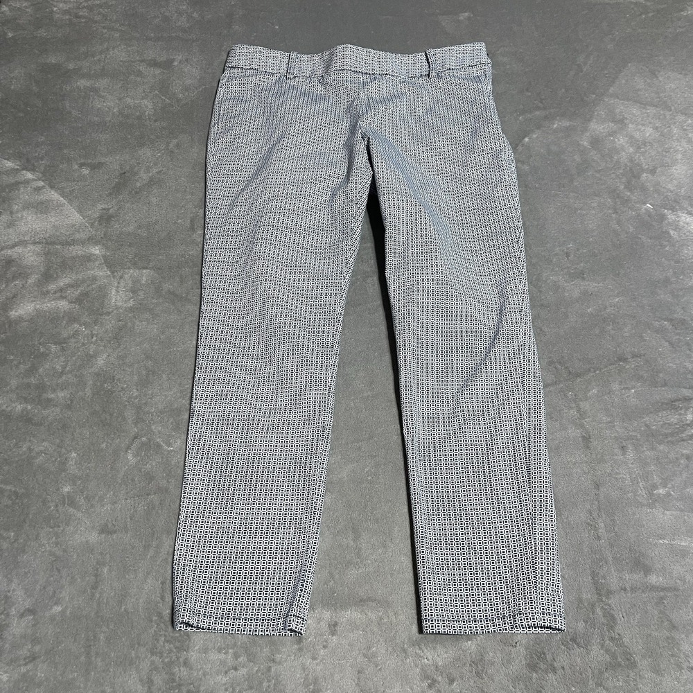 Oxford Golf Womens Pants Womens 4 Blue Cropped‎ Skinny Pants Geometric